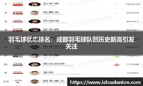 羽毛球状态排名：成都羽毛球队创历史新高引发关注