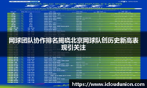 网球团队协作排名揭晓北京网球队创历史新高表现引关注