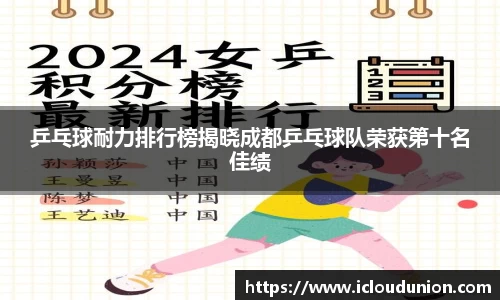 乒乓球耐力排行榜揭晓成都乒乓球队荣获第十名佳绩