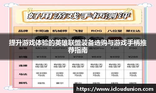 提升游戏体验的英雄联盟装备选购与游戏手柄推荐指南